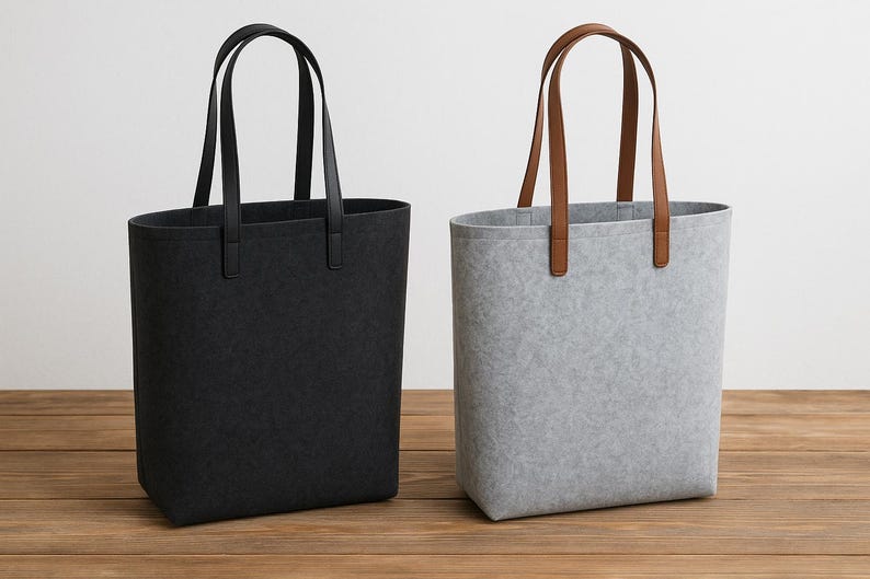Personalized felt gift bag | Shopper with custom text | Gift bag with lettering | Hand-finished & individually printed bag image 4