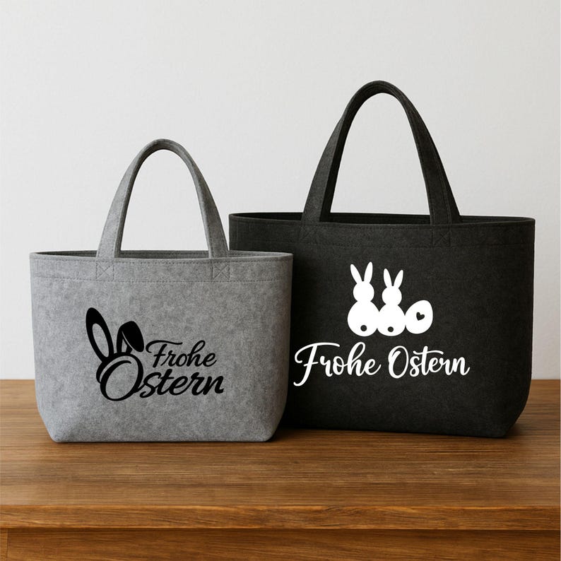 Personalized felt gift bag | Shopper with custom text | Gift bag with lettering | Hand-finished & individually printed bag image 3