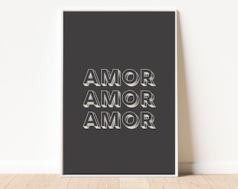 Love print, Amour print, Typogrpahy print, Amour Amour Amour, 3D print, Lovers print, trending print, bestselling poster, 2023, halloween