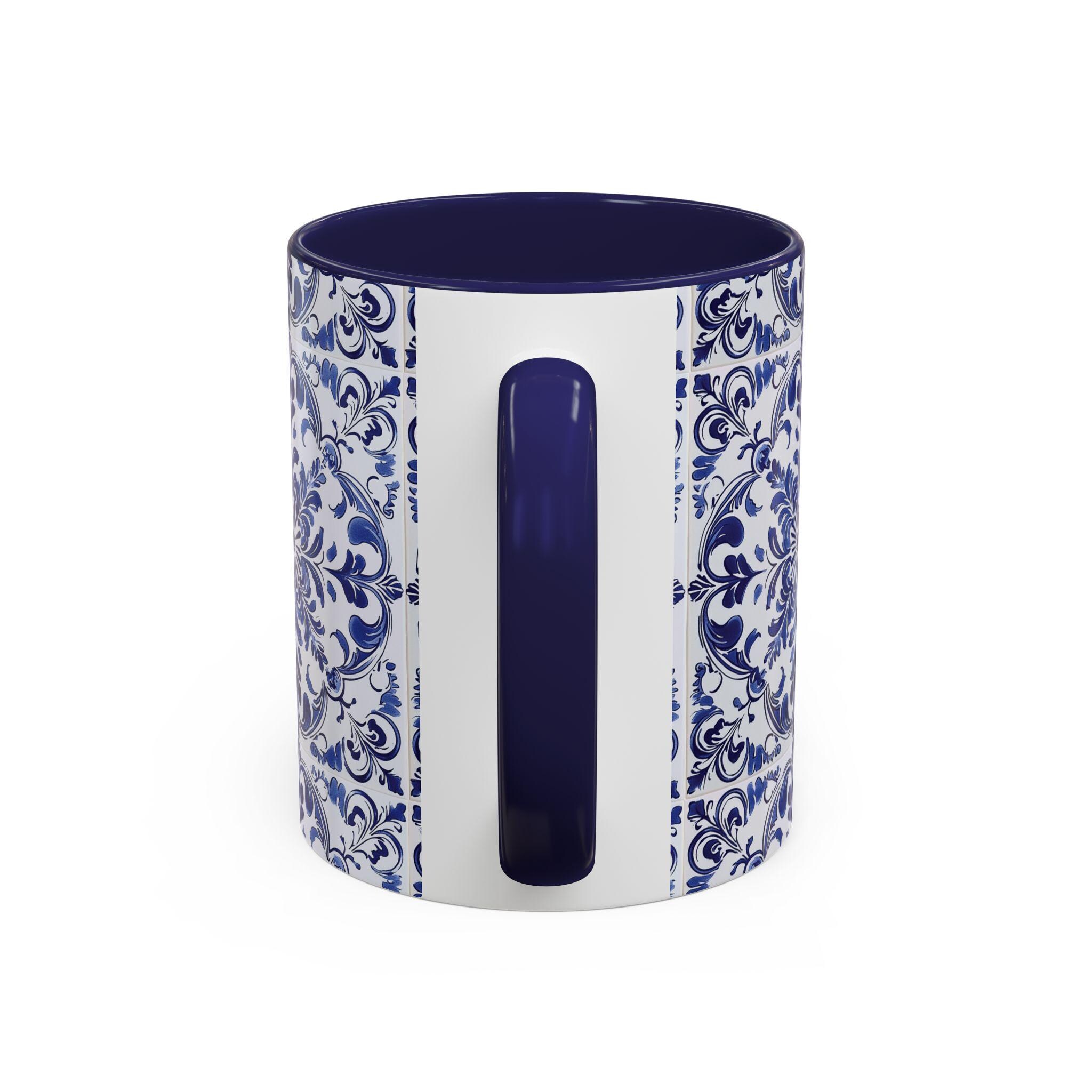 Delft Blue Coffee Mug, Floral Pattern, 11oz Ceramic Cup - Etsy