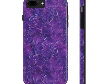 Purple Floral Phone Case: Lexan Plastic Protective Cover