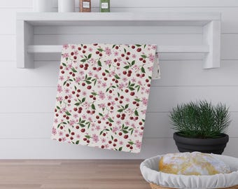 Cherry Blossom Tea Towel | Floral Kitchen Decor