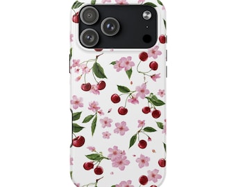 Cherry Blossom Pattern Tough Phone Case | Floral Cherry Phone Case