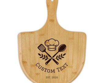Personalized Bamboo Pizza Board | Engraved Kitchen Decor