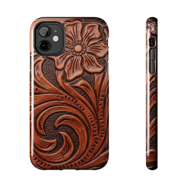 Phone Case with the look of Tooled Leather | Western Design, Protective Shell