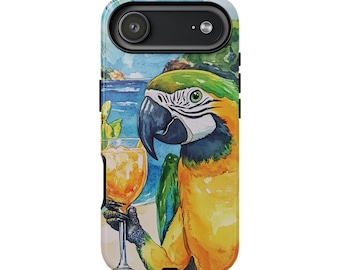 Parrothead Phone Case, Tropical Phone Cover, Summer Vibes, Cheers!, Fins Up