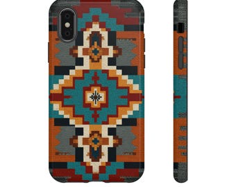 Tribal Geometric Phone Case – Bohemian Style, Durable Dual Layer