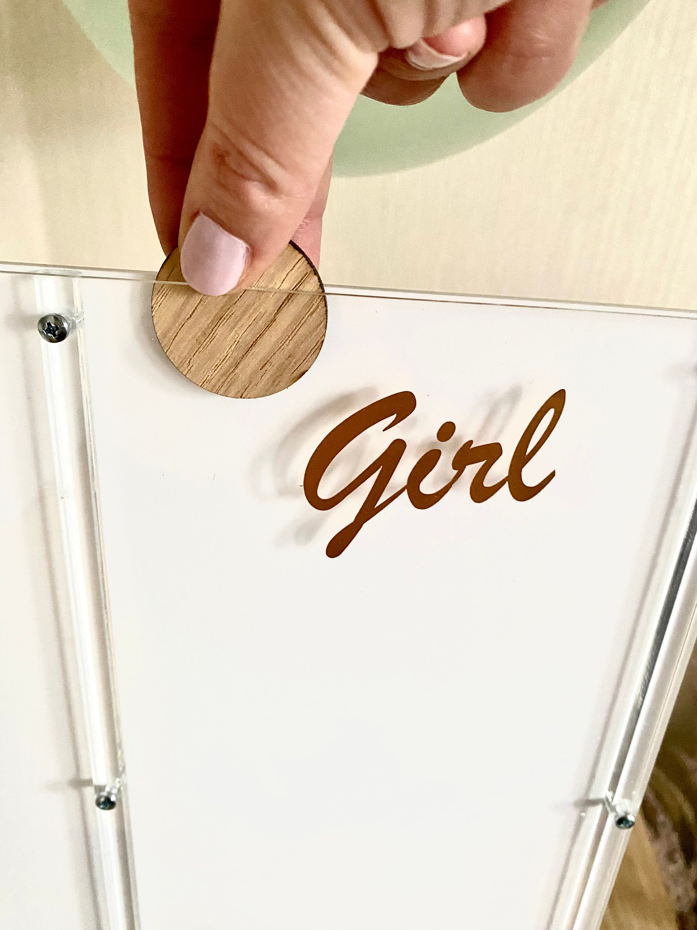 Gender Guessing Game - Board/ Sign With Wood Tokens to Vote Boy or Girl ...