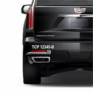 TCP Number Decal Stickers for Limousine & Black Rideshare Cars – Set of 2 (Sizes: 12" x ~2" or 8.5" x ~1.5")