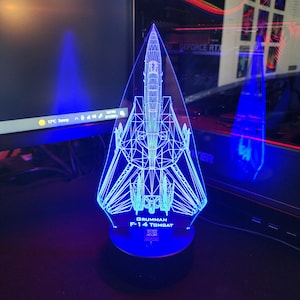 F-14 Tomcat Top View - High-quality 3D Acrylic RGB LED Display Lamp