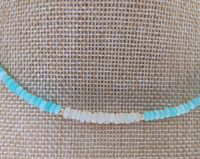 Featured listing image: Ethiopian Welo Fire opal necklace,Peruvian opal necklace, opal necklace,rare gemstone,beaded necklace,gifts for women, AAA+ with certificate
