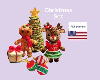 Christmas Crochet Pattern, Amigurumi PDF Pattern, Christmas Crochet Ornaments, Crochet Christmas Tree, Christmas Gifts, Christmas Amigurumi
