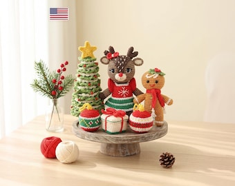 Christmas Crochet Pattern, Amigurumi PDF Pattern, Christmas Crochet Ornaments, Crochet Christmas Tree, Christmas Gifts, Christmas Amigurumi
