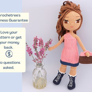 Crochet Doll Pattern, Easy Amigurumi Pattern, Cute Crochet Doll Dress, Crochet Doll Shoes, Jacket, Umbrella, Boots, Amigurumi Toy PDF file image 4