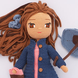 Crochet Doll Pattern, Easy Amigurumi Pattern, Cute Crochet Doll Dress, Crochet Doll Shoes, Jacket, Umbrella, Boots, Amigurumi Toy PDF file image 7