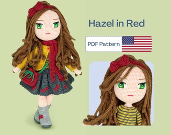 Crochet Doll Pattern, Easy Amigurumi Pattern, Cute Crochet Doll Clothes Tutorial, Crochet Doll Shoes, Amigurumi PDF pattern, Eye Embroidery