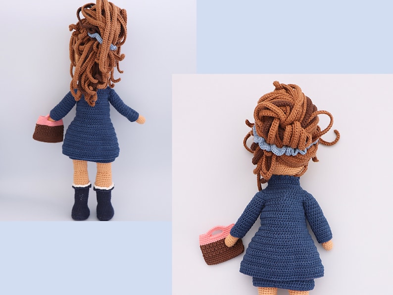 Crochet Doll Pattern, Easy Amigurumi Pattern, Cute Crochet Doll Dress, Crochet Doll Shoes, Jacket, Umbrella, Boots, Amigurumi Toy PDF file image 9