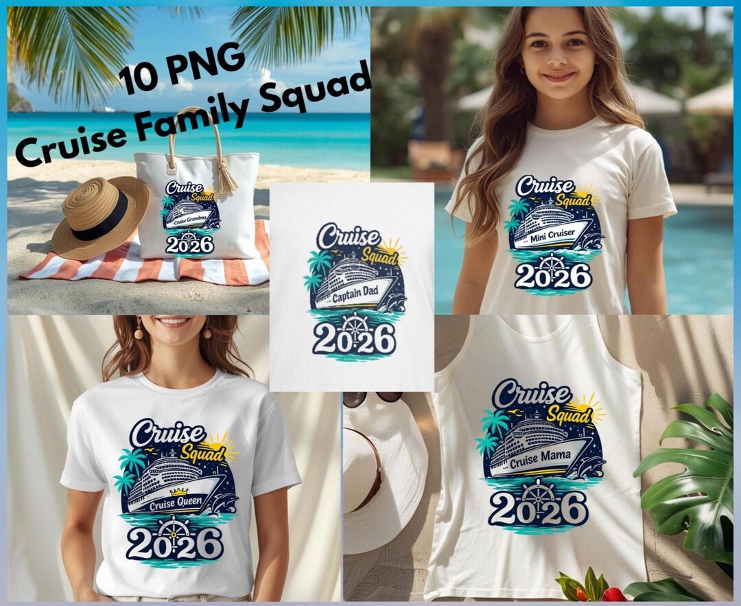 Cruise Squad 2026 Family PNG Bundle | Matching Nautical Vacation Shirts ...