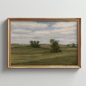 Farmland Landscape Art Print: Giclee Canvas Reproduction of Original Oil Painting