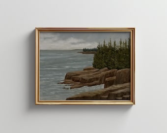 Acadia National Park Art Print: Coastal Landscape Painting