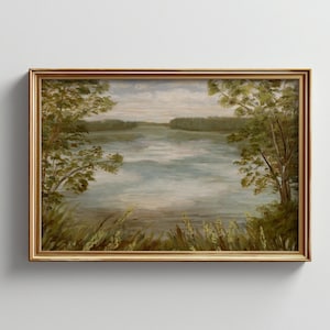 Landscape fine art print of original painting/giclee art print/lake painting print/landscape art/landscape print