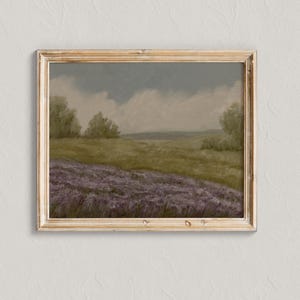 Lavender Field Art Print: Landscape Painting on Canvas