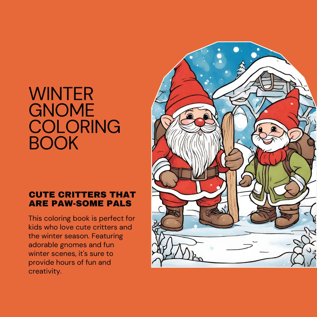 Winter Gnome Coloring Book Festive Holiday Coloring Pages - Etsy