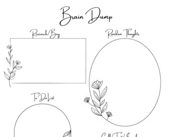 Brain Dump printable/ Thought Organizer