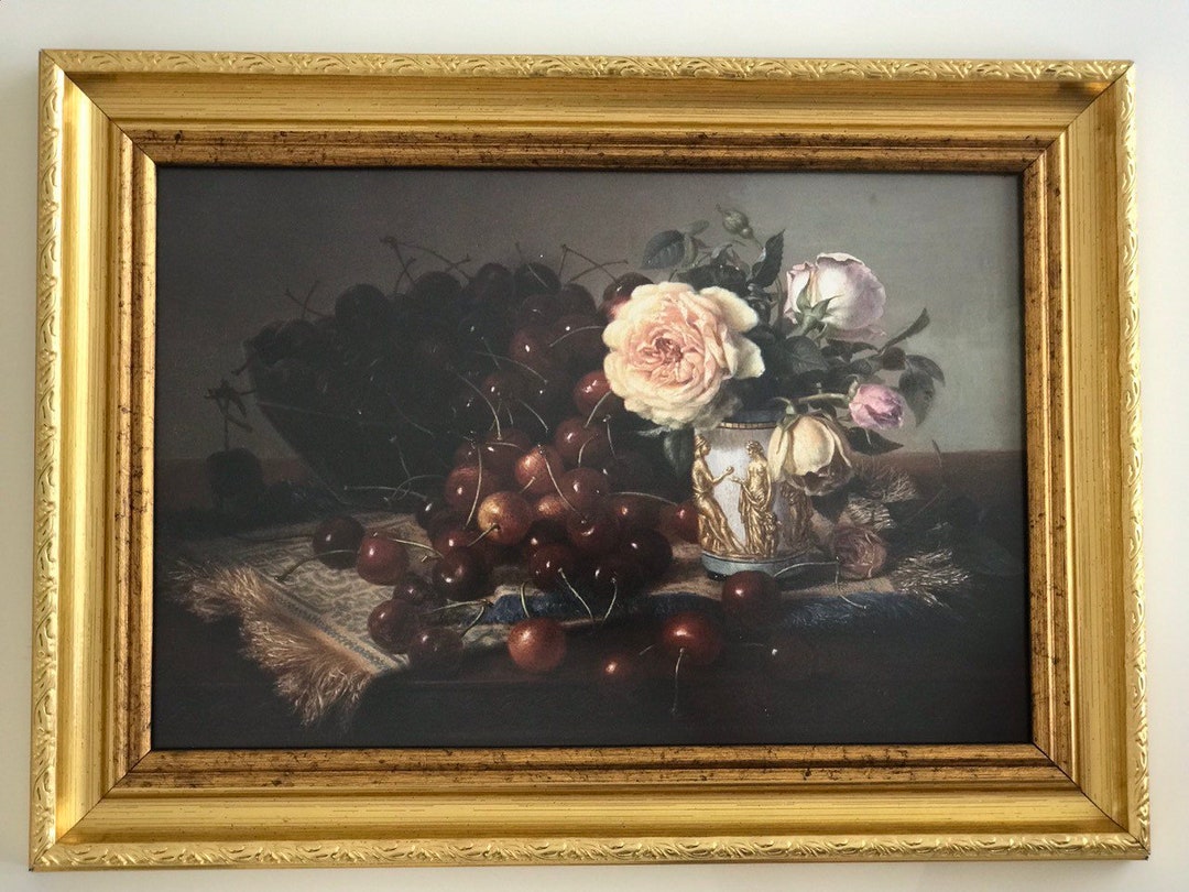 Vintage Gold Frame Art, Vintage Art Framed, Landscape Art, Vintage Wall