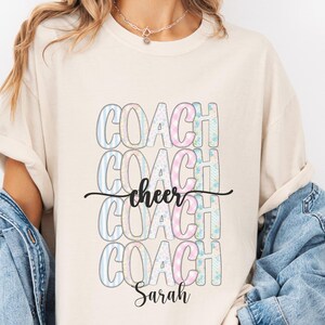 Personalized cheer coach shirt, gift for cheer coach, cheerleader coach tee, cheer coach gift, coach game day t-shirt, coach thank you gift