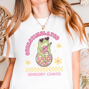 Overstimulated Shirt, Comfort Colors® Funny Mom Tee, Cowboy Frog Shirt, ADHD Shirt, Weirdcore Aesthetic, Unhinged Mental Health Gift