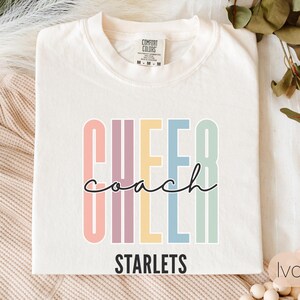 Custom cheer coach shirt, gift for cheer coach, coquette cheerleader tee, personalized coach shirt, social club cheer coach t-shirt