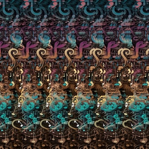 Musical G-Key 3D Symbol Stereogram (Magic Eye) image.