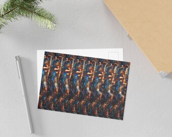 Zodiac Stereogram Postcard - 3D Sagittarius (Archer) Zodiac sign hidden within the beautiful abstract art