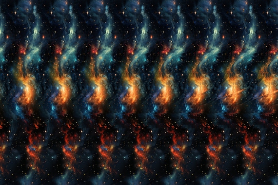 Saturn Stereogram Hidden 3D Model in a Beautiful Galaxy Wallpaper