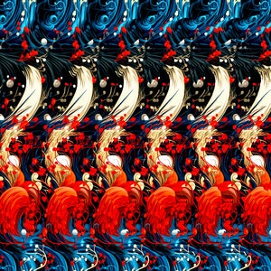 Yin and Yang Chinese Symbol Stereogram (magic eye) hidden in a beautiful colorful ornaments