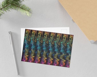 Zodiac Stereogram Postcard - 3D Libra (Scales) Zodiac sign hidden within the beautiful abstract art