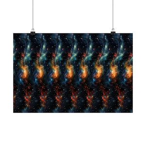 Saturn Stereogram hidden 3D model in a beautiful galaxy wallpaper