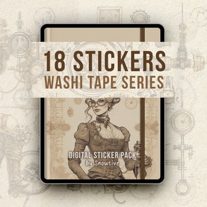 Washi Tape Series - Steampunk Sticker Set | Patterns | GoodNotes Sticker Book