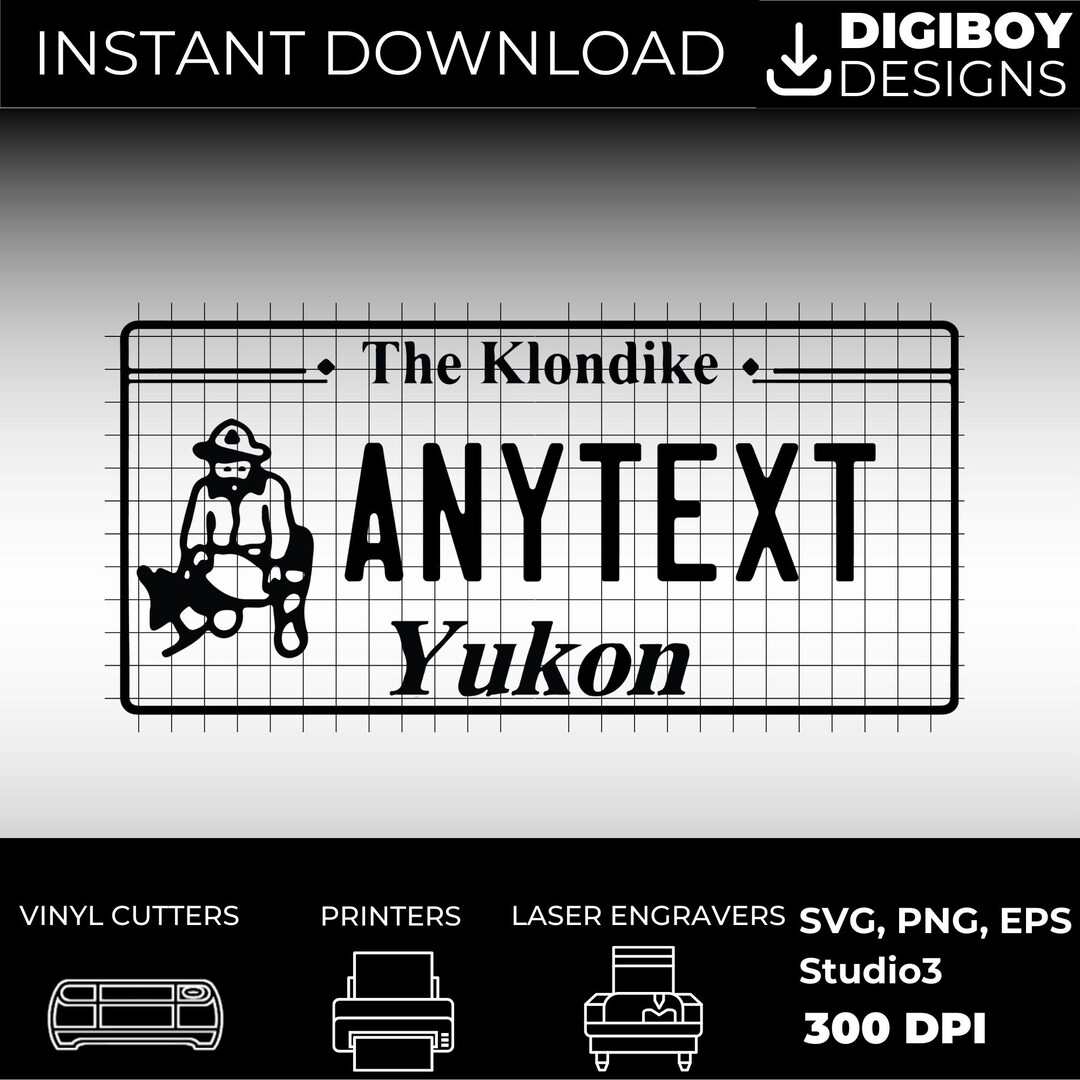 Yukon Blank License Plate SVG DIY Craft Bundle Leather Tag Etsy