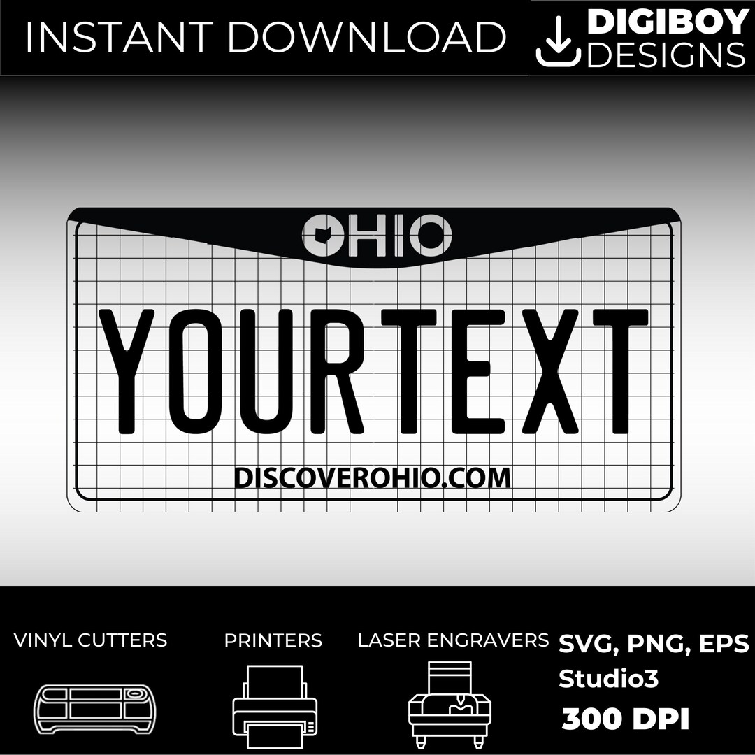Ohio Blank License Plate SVG Create Unique License Plates Etsy