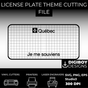 Quebec QC Canadá Placa de Licença em Branco Inspirada para Download Imprimível de Alta Qualidade 300dpi Projeto Único DIY svg, Silhueta