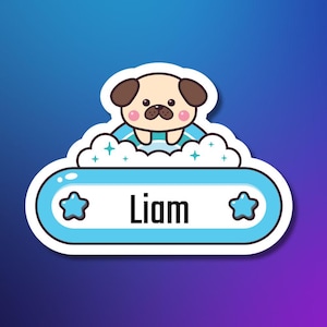 Custom Kids Name Labels, Waterproof Name Stickers for School, Personalized & Durable, Cute Daycare Name Tags, Fun Cartoon Name Labels