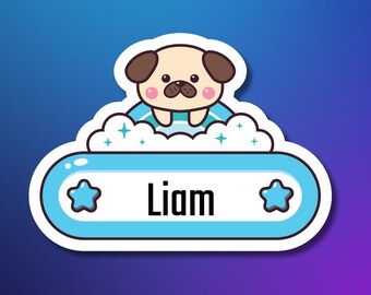 Custom Kids Name Labels, Waterproof Name Stickers for School, Personalized & Durable, Cute Daycare Name Tags, Fun Cartoon Name Labels