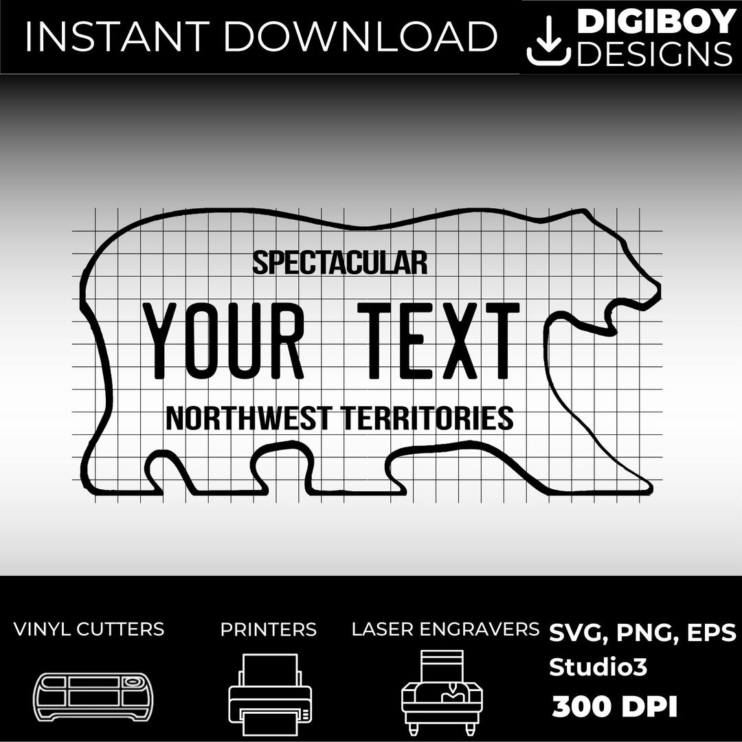 Northwest Territories Blank License Plate SVG License Plate Etsy
