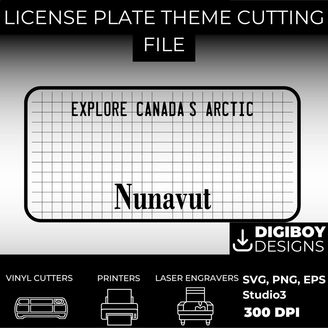 Nunavut NU Canada Blank License Plate Inspired Downloadable Printable ...