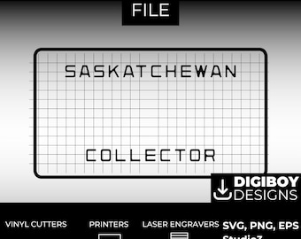 Saskatchewan Collectors SK Canada Blank License Plate Inspired Downloadable Printable High-Quality 300dpi Project svg, Cricut, Silhouette