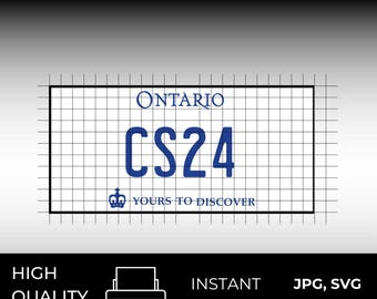 Ontario ON Canada Blank License Plate Inspired Downloadable Printable High-Quality 300dpi Unique Project svg, Silhouette