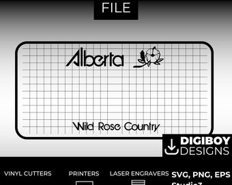Alberta AB Canada Blank License Plate Inspired Downloadable Printable High-Quality 300dpi DIY Unique Project svg, jpg, Cricut, Silhouette