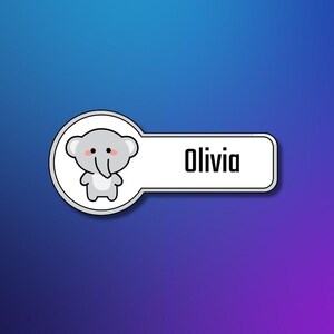 Cute Custom Kids Name Labels, Personalized Stickers for School, Water-Resistant & Durable, Cartoon Themed Name Tags for Daycare
